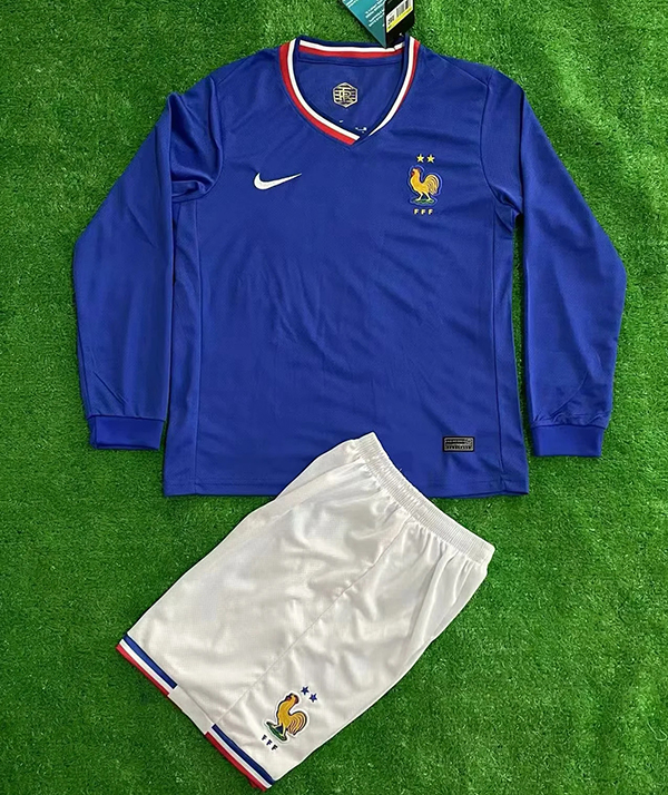 2024-25 France home long sleeve kids