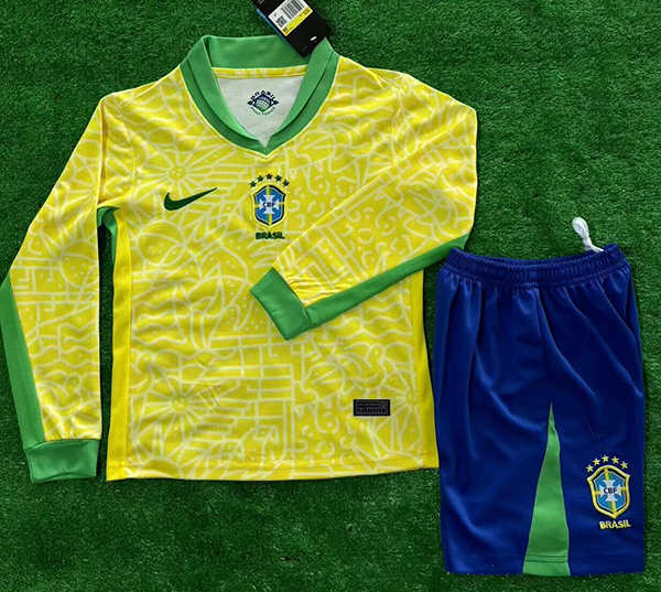 2024-25 Brazil home long sleeve Kids