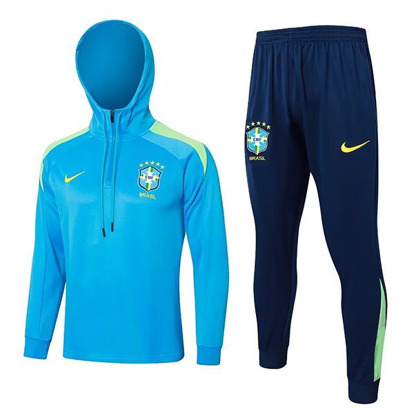 2024-25 Brazil Hoodie Half zipper training suit