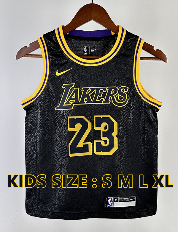 L.A. black Black Mamba edition KIDS Size &JAMES 23